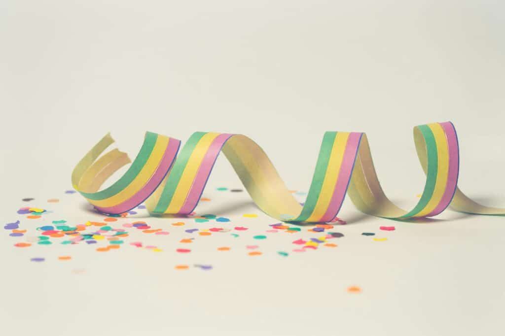 Pink, Green, and Yellow Ribbon Illustration